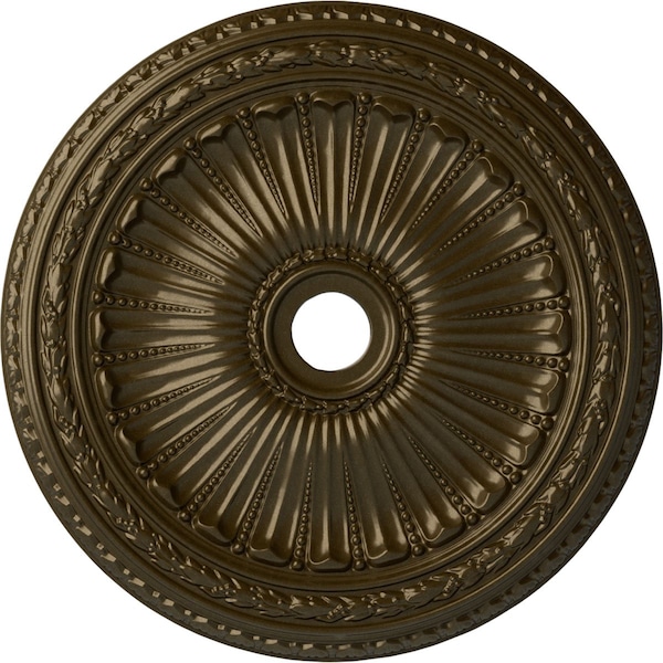 Ekena Millwork Viceroy Ceiling Medallion (Fits Canopies up to 4 7/8"), 35 1/8"OD x 4 7/8"ID x 2 1/2"P, Brass CM35VIBRS - main